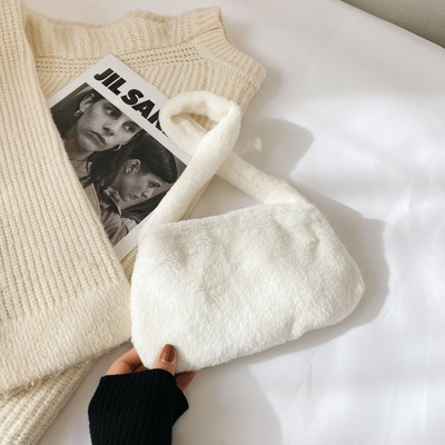 Kandekotid INS Mood Naiste Lehmaprint Mini õlakotid Naistele Talvised pehmed kaenlaaluste kotid Leopard Sebra muster kohev