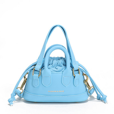 Mini geantă drăguță Shell 2022, noua tendință de modă coreeană, geantă retro casual, geantă solidă pentru femei, cu un singur umăr