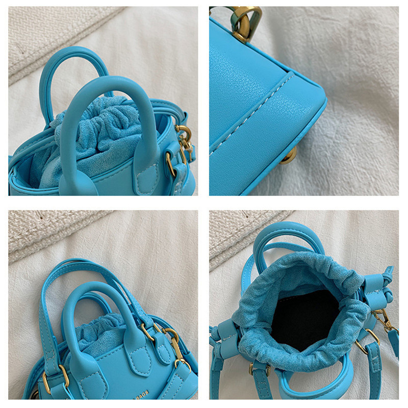 Mini geantă drăguță Shell 2022, noua tendință de modă coreeană, geantă retro casual, geantă solidă pentru femei, cu un singur umăr