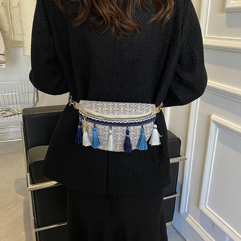 Tuttkott Naiste kott, kootud ühe õlaga kott Chaoguo stiilis etnilise vähemuse stiilis rinnakott