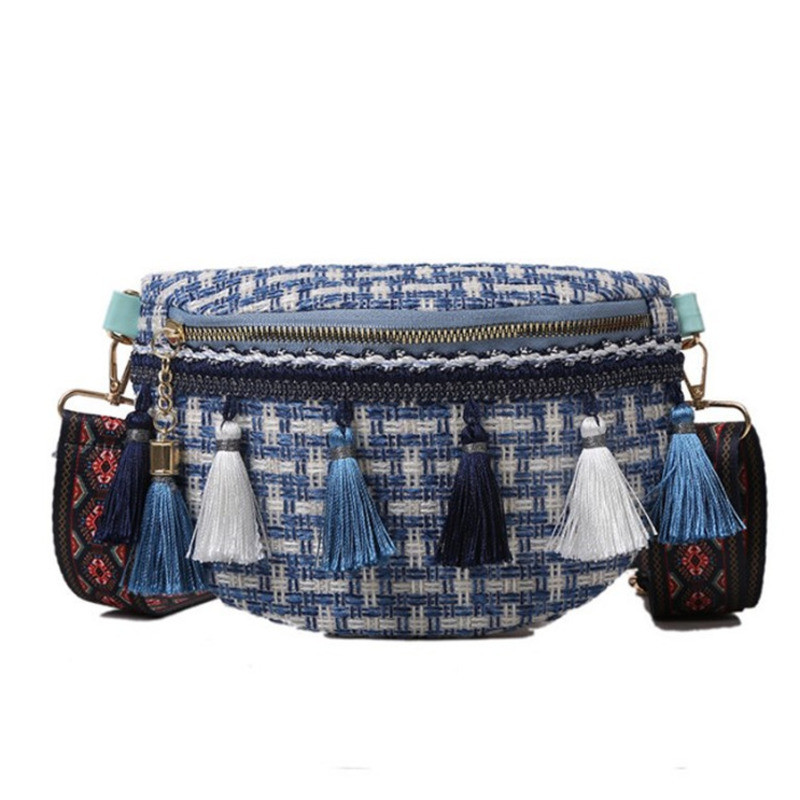 Tuttkott Naiste kott, kootud ühe õlaga kott Chaoguo stiilis etnilise vähemuse stiilis rinnakott