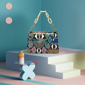 Τσάντες ρετρό εκτύπωσης με μοτίβο φιδιών Γυναικείες δερμάτινες τσάντες ώμου από μαλακό PU για γυναικεία τσάντα χιαστί με αλυσίδα 2022 Μόδα 2022