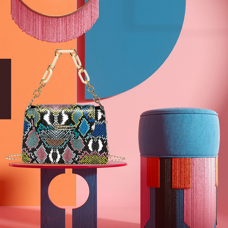 Τσάντες ρετρό εκτύπωσης με μοτίβο φιδιών Γυναικείες δερμάτινες τσάντες ώμου από μαλακό PU για γυναικεία τσάντα χιαστί με αλυσίδα 2022 Μόδα 2022
