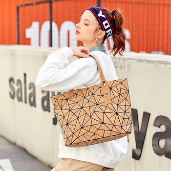 Дамска чанта Wood grain Diamond Tote Geometric Messenger Чанта през рамо Обикновени сгъваеми чанти Ежедневна пазарска чанта bolsos mujer