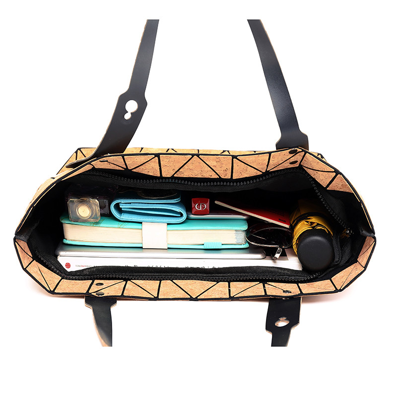 Naiste käekott Puidust teemant Tote Geomeetriline Messenger õlakott Tavaline kokkupandav kotid Vabaaja ostukott bolsos mujer