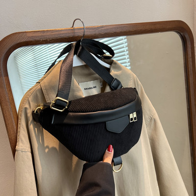 SWDF Vintage Brand Design Κοτλέ τσάντα ώμου χιαστί Γυναικεία τσάντα και πορτοφόλια 2023 Fashion Messenger Τσάντες Bolso Mujer