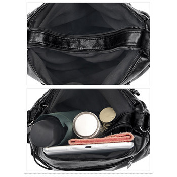 Γυναικεία μαλακή τσάντα ώμου PU Δερμάτινο τσαντάκι Solid Messenger Τσάντες χιαστί Mother Γυναικεία ρετρό τσάντα πολλαπλών τσέπης γυναικεία τσάντα