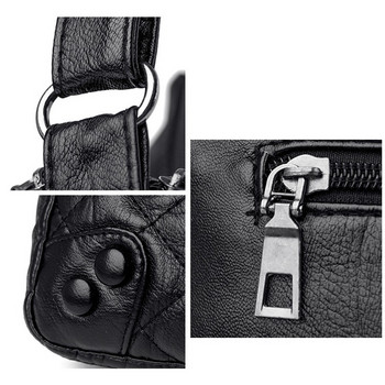 Дамска мека чанта през рамо Портмоне от PU кожа Плътна чанта Messenger Crossbody Чанти за майка Женска ретро чанта с много джобове Дамска чанта