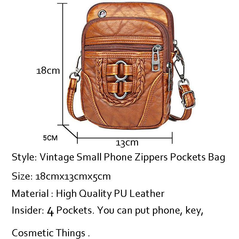 2023 NOU 4 Fermoare buzunare Genți Moda Vintage din piele PU Genți mici cu clapă femei Genți de umăr Crossbody Genți de mână pentru femei