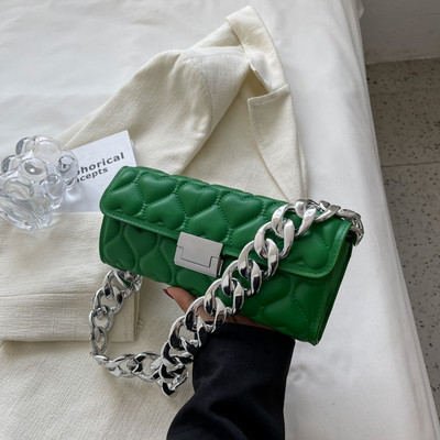 Geantă de umăr cu lanț gros din acrilic de modă Genți de mână cu model de inimă de dragoste Genți de designer pentru subrat pentru femei, trapană mică