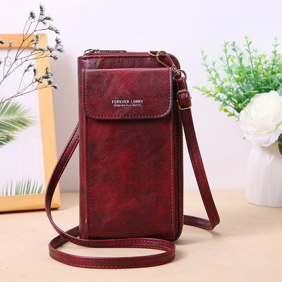 Suure mahutavusega naiste rahakott Telefoni õlakotid naistele Brändi kaardihoidja rahakott Mündikott Pehmest nahast rist kehaga naiste kott