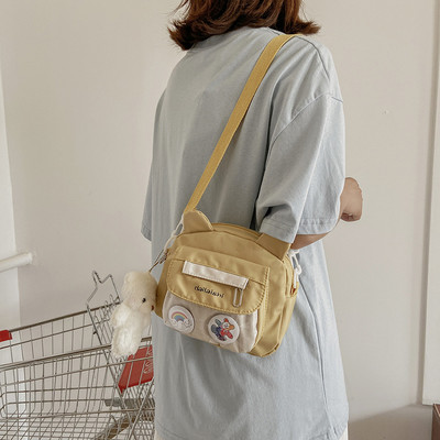 Γυναικεία χαριτωμένη μικρή τσάντα Ιαπωνική vintage καμβάς σε σχήμα αρκούδας κορίτσι μαθητής αγγελιοφόρος Αστεία τσάντα ώμου