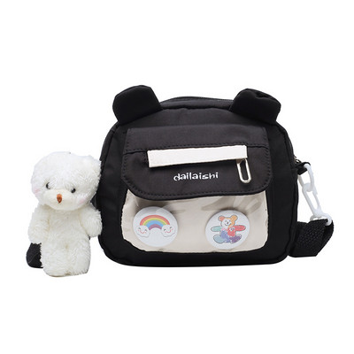 Γυναικεία χαριτωμένη μικρή τσάντα Ιαπωνική vintage καμβάς σε σχήμα αρκούδας κορίτσι μαθητής αγγελιοφόρος Αστεία τσάντα ώμου