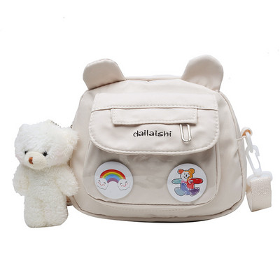 Γυναικεία χαριτωμένη μικρή τσάντα Ιαπωνική vintage καμβάς σε σχήμα αρκούδας κορίτσι μαθητής αγγελιοφόρος Αστεία τσάντα ώμου