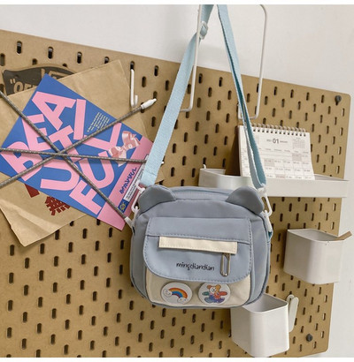 Γυναικεία χαριτωμένη μικρή τσάντα Ιαπωνική vintage καμβάς σε σχήμα αρκούδας κορίτσι μαθητής αγγελιοφόρος Αστεία τσάντα ώμου