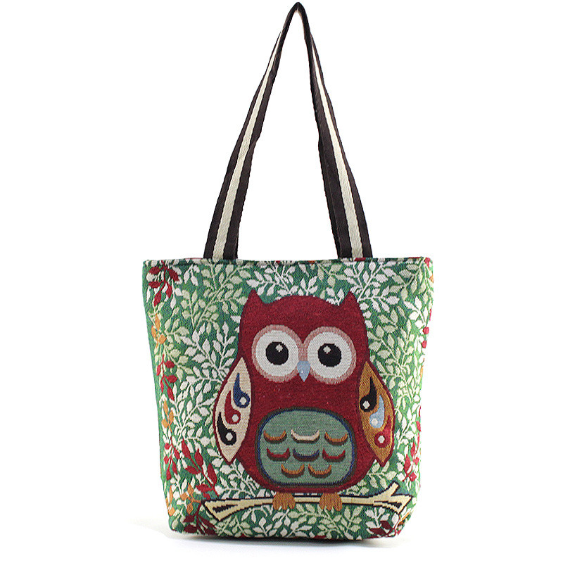 Geanta de panza pentru femeie Geanta pentru telefon mobil Brodata Tip cochila Geanta portabila 24*19,5*2,5 Stil etnic Model animal 2019 nou