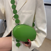 Brändi Naiste Crossbody kott rahakott Suvine ovaalne Väike õlakott Disainer käekott Ühevärviline Nahast Luksuslik Crossbody Rinnakomplekt