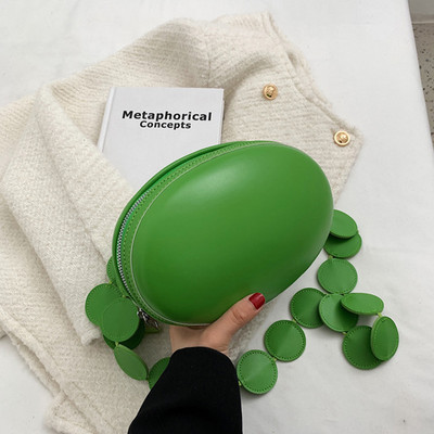 Brändi Naiste Crossbody kott rahakott Suvine ovaalne Väike õlakott Disainer käekott Ühevärviline Nahast Luksuslik Crossbody Rinnakomplekt