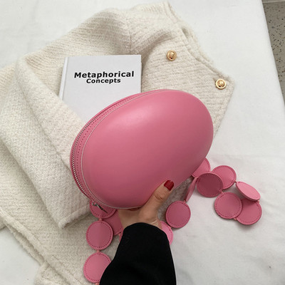 Brändi Naiste Crossbody kott rahakott Suvine ovaalne Väike õlakott Disainer käekott Ühevärviline Nahast Luksuslik Crossbody Rinnakomplekt