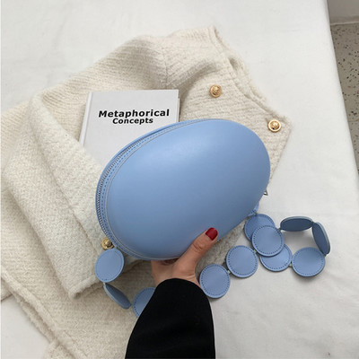 Brändi Naiste Crossbody kott rahakott Suvine ovaalne Väike õlakott Disainer käekott Ühevärviline Nahast Luksuslik Crossbody Rinnakomplekt