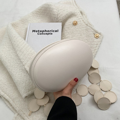 Brändi Naiste Crossbody kott rahakott Suvine ovaalne Väike õlakott Disainer käekott Ühevärviline Nahast Luksuslik Crossbody Rinnakomplekt