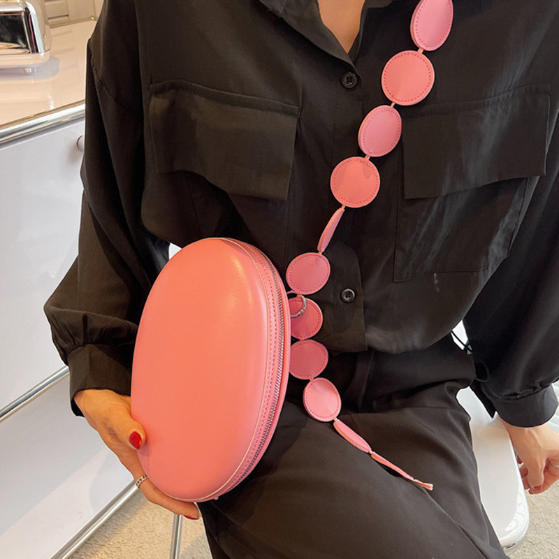 Brändi Naiste Crossbody kott rahakott Suvine ovaalne Väike õlakott Disainer käekott Ühevärviline Nahast Luksuslik Crossbody Rinnakomplekt