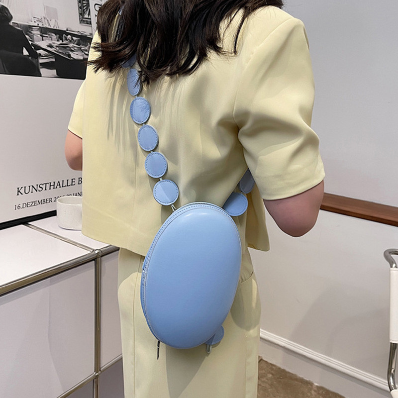 Brändi Naiste Crossbody kott rahakott Suvine ovaalne Väike õlakott Disainer käekott Ühevärviline Nahast Luksuslik Crossbody Rinnakomplekt