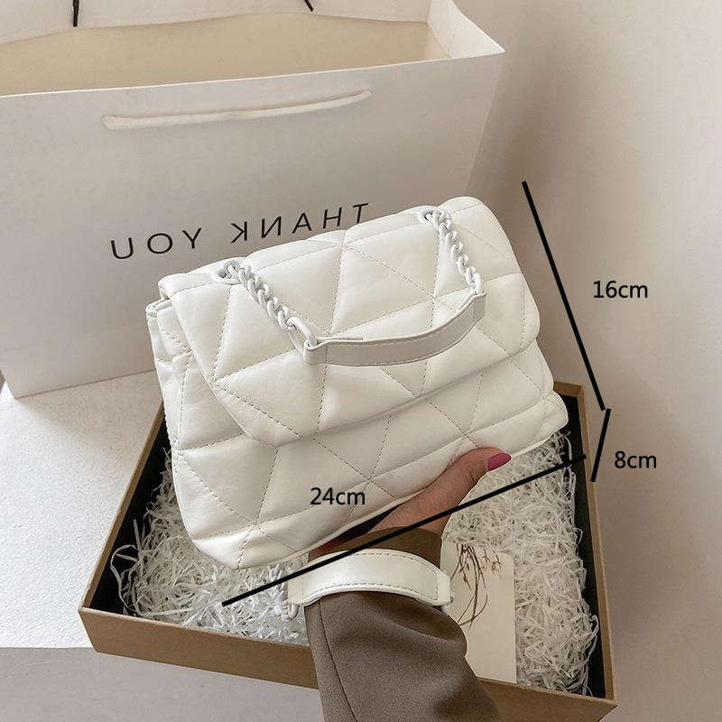 Geantă de mână de designer matlasată, cu lanț de modă, genți de umăr ocazionale, pentru femei, pentru fete