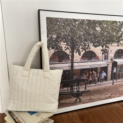 Hylhexyr naiste kosmose puuvillane pehme käekott vertikaalse triibuga moodne ruudukujuline vabaaja kandik, naiste punnis ostukotid