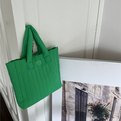 Hylhexyr naiste kosmose puuvillane pehme käekott vertikaalse triibuga moodne ruudukujuline vabaaja kandik, naiste punnis ostukotid