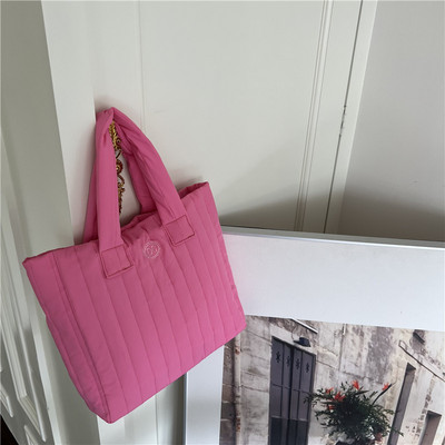 Hylhexyr naiste kosmose puuvillane pehme käekott vertikaalse triibuga moodne ruudukujuline vabaaja kandik, naiste punnis ostukotid