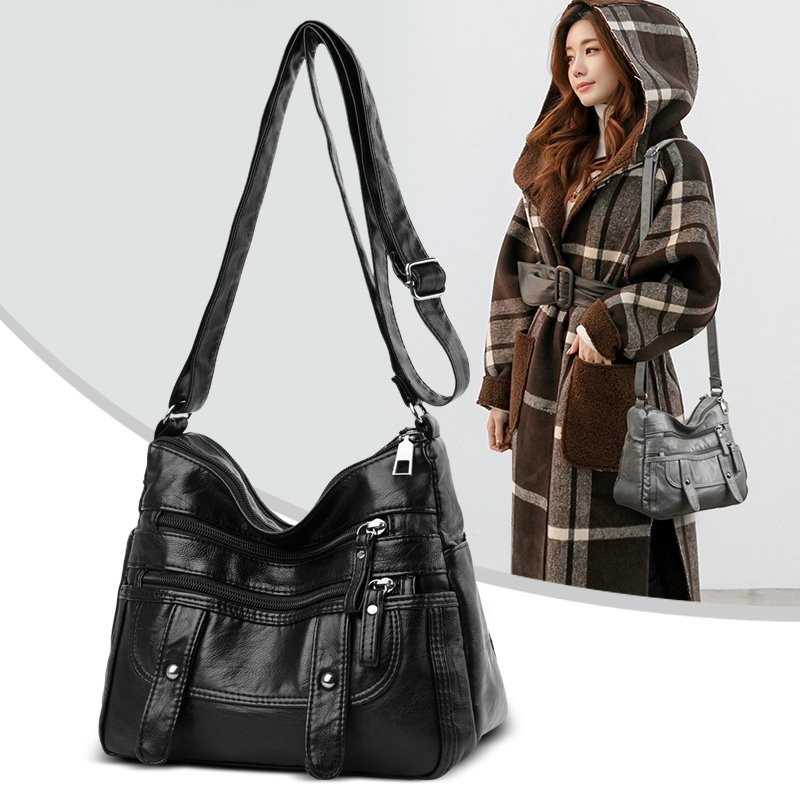 Divatos puha bőr PU bőr válltáskák Sor női 2021 Designer kiváló minőségű Crossbody táska Luxus, nagy kapacitású kézitáskák