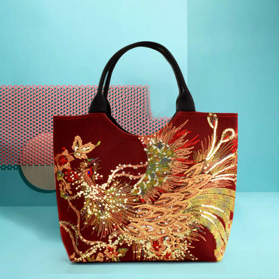 Γυναικείες πάνινες τσάντες ώμου Γυναικείες τσάντες με κέντημα Χειροποίητες τσάντες έθνικ στυλ ρετρό γυναικείες τσάντες μεγάλης χωρητικότητας με κορυφαία λαβή