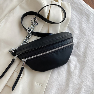 Splice νάιλον Γυναικεία αλυσίδα τσάντα στήθους Τσάντες χιαστί για γυναίκες Τσάντες ώμου Μικρό PU Δερμάτινο γυναικείο πακέτο μέσης