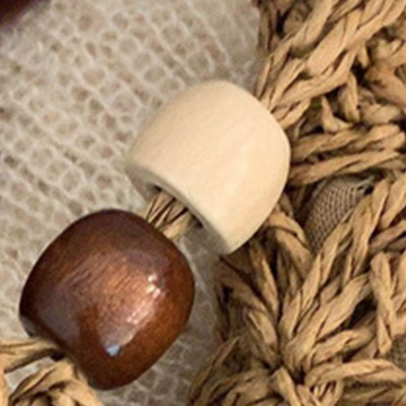 Női strand szőtt szalma válltáska Boho horgolt horgolt kézitáska makramé pénztárcával.