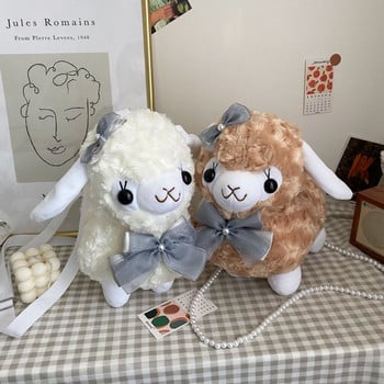 MBTI Cute Alpaca Doll Дамска чанта през рамо Kawaii Fluffy Soft Trend Портмоне за монети Животни Женски прости чанти през рамо за момичета