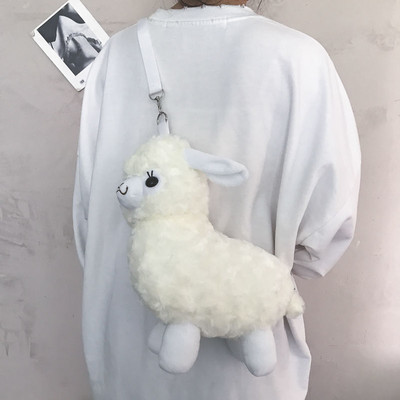 Γυναικεία τσάντα ώμου MBTI Cute Alpaca Doll Kawaii Fluffy Soft Trend Πορτοφόλι με κέρματα Ζώο Γυναικείες απλές τσάντες χιαστί για κορίτσια