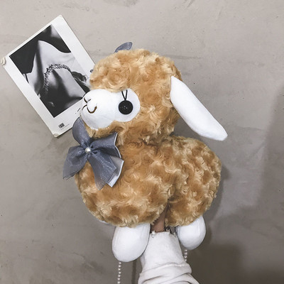 Γυναικεία τσάντα ώμου MBTI Cute Alpaca Doll Kawaii Fluffy Soft Trend Πορτοφόλι με κέρματα Ζώο Γυναικείες απλές τσάντες χιαστί για κορίτσια