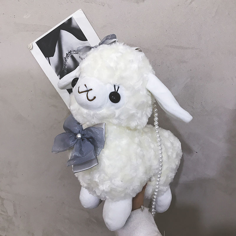 Γυναικεία τσάντα ώμου MBTI Cute Alpaca Doll Kawaii Fluffy Soft Trend Πορτοφόλι με κέρματα Ζώο Γυναικείες απλές τσάντες χιαστί για κορίτσια