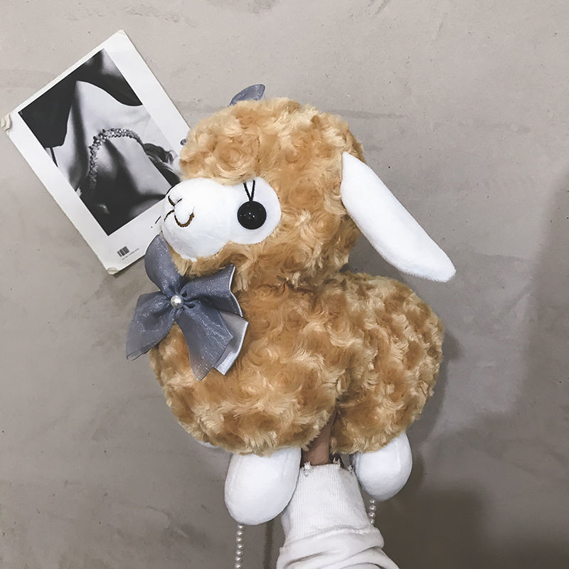 Γυναικεία τσάντα ώμου MBTI Cute Alpaca Doll Kawaii Fluffy Soft Trend Πορτοφόλι με κέρματα Ζώο Γυναικείες απλές τσάντες χιαστί για κορίτσια
