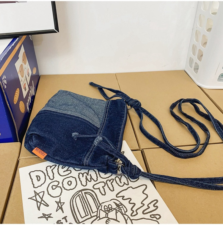 Mood Denim Naiste Crossbody kott Casual Mobiiltelefoni rahakott Kotid Värvus Kontrastsus Denim Messenger kotid Väike õlakott