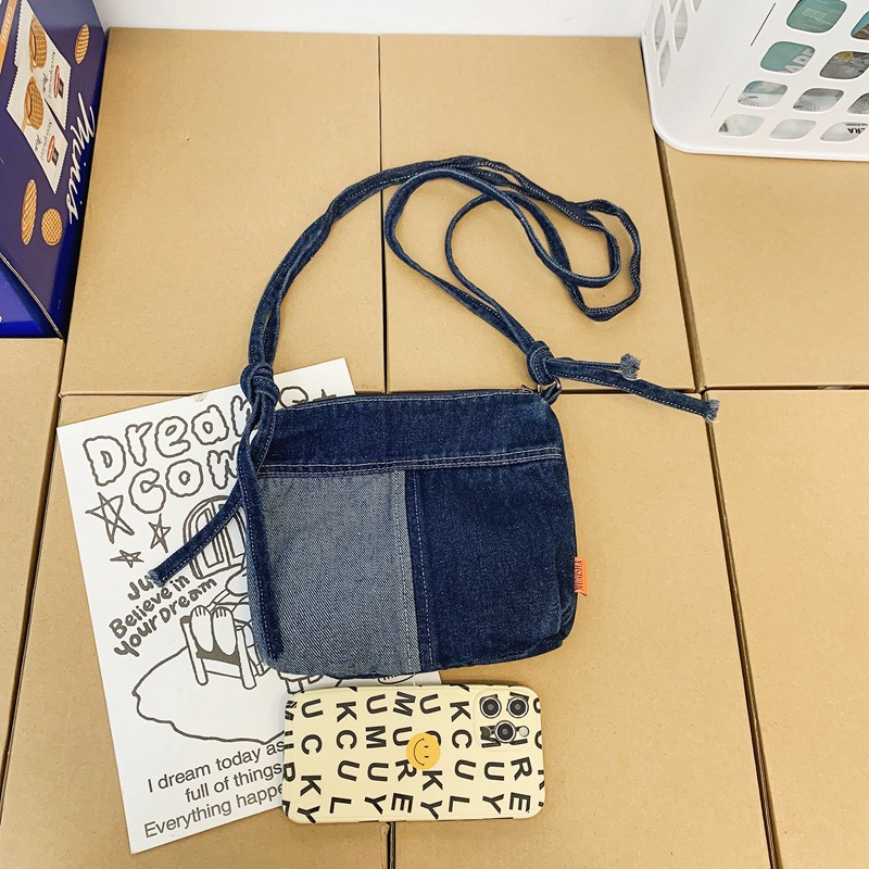 Mood Denim Naiste Crossbody kott Casual Mobiiltelefoni rahakott Kotid Värvus Kontrastsus Denim Messenger kotid Väike õlakott