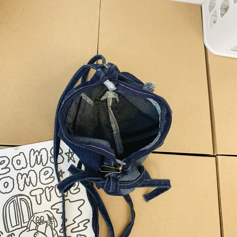 Mood Denim Naiste Crossbody kott Casual Mobiiltelefoni rahakott Kotid Värvus Kontrastsus Denim Messenger kotid Väike õlakott