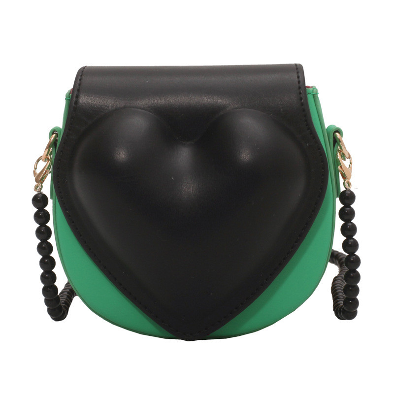 Új, melegen eladó szív alakú, divatos kereszt test színű kontrasztos mini egy vállas kis táska nőknek