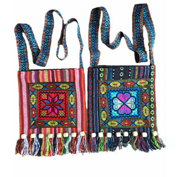 Чанта за през рамо Дамска уникална ретро етническа чанта за рамо с бродерия Boho Hippi Tote Tote Messenger с цветя, бродирана чанта с цип