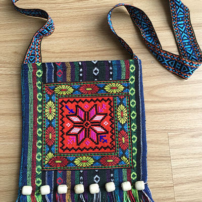 Käekott naistele unikaalne vintage etniline õlakott tikandid Boho Hippie Tutt Tote Messenger lilledega tikitud lukuga kott