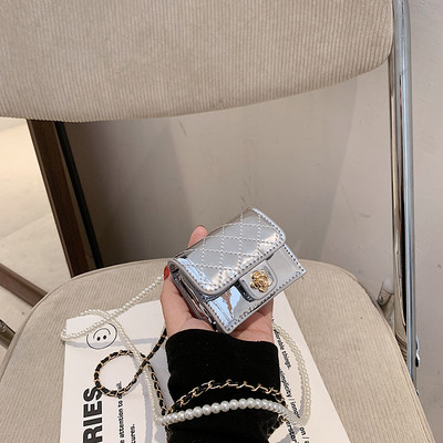 2021 Νέα τσάντα ώμου Γυναικεία τσάντα Μαργαριταρένια τσάντα με αλυσίδα Γυναικεία τσάντα καλοκαιρινής μόδας Rhombus Messenger Τσάντα Mini Square Bag Τσάντα κραγιόν