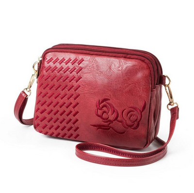 Yogodlns Genți crossbody cu trei compartimente noi pentru femei, geantă de umăr mică, broderie, posetă de designer cu flori pentru femei