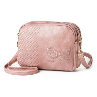 Yogodlns Genți crossbody cu trei compartimente noi pentru femei, geantă de umăr mică, broderie, posetă de designer cu flori pentru femei