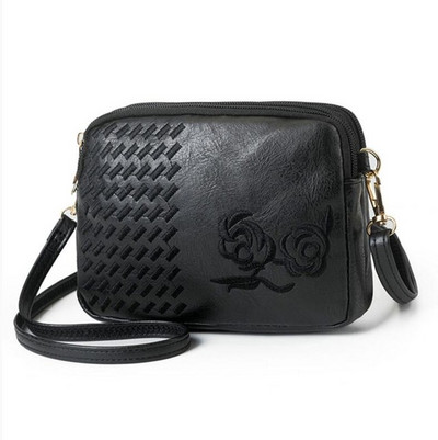 Yogodlns Genți crossbody cu trei compartimente noi pentru femei, geantă de umăr mică, broderie, posetă de designer cu flori pentru femei